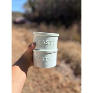 Fitz‎ And Floyd Tasty Everyday White Porcelain Stackable snack bowls